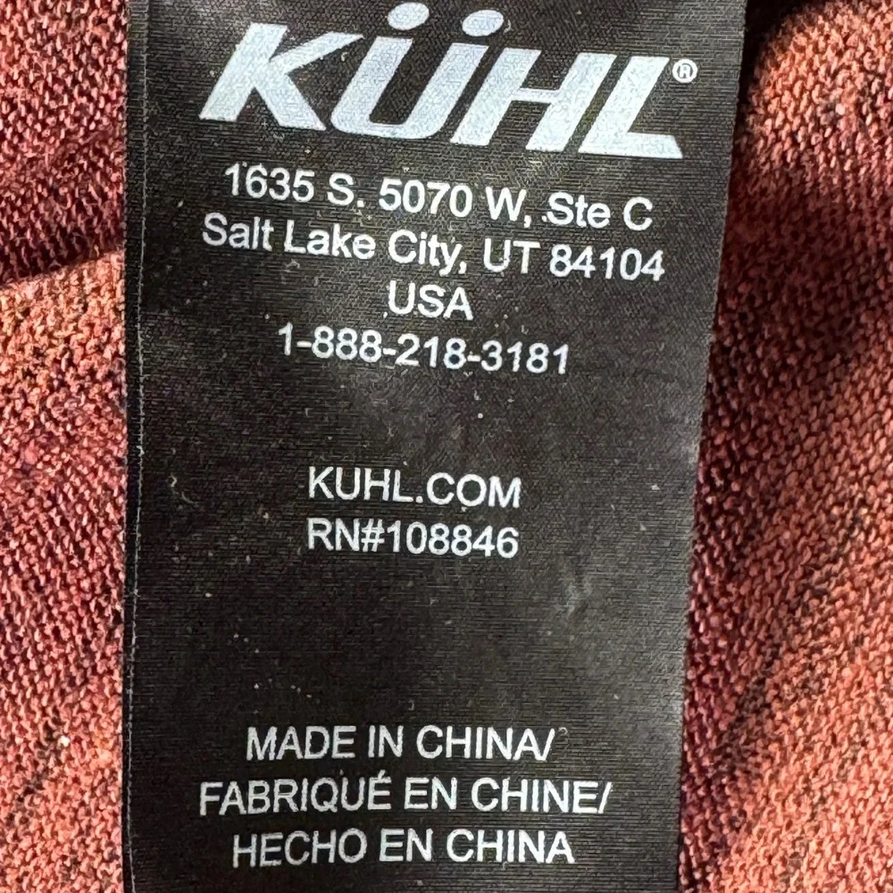 Kuhl Ryzer 1/4 Zip Pullover Mens L Burgundy Heather Thumbholes Hiking 3112 Gorp